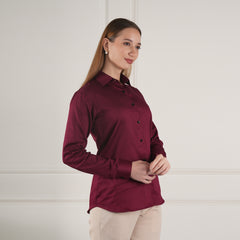 Crimson Clarity – Women’s Tailored Shirt by Stylus Aeternum
