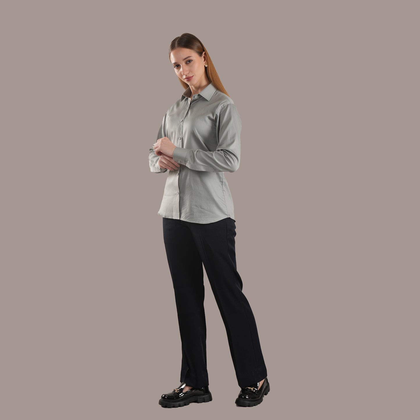 Cloud Sage – Women’s Tailored Shirt by Stylus Aeternum