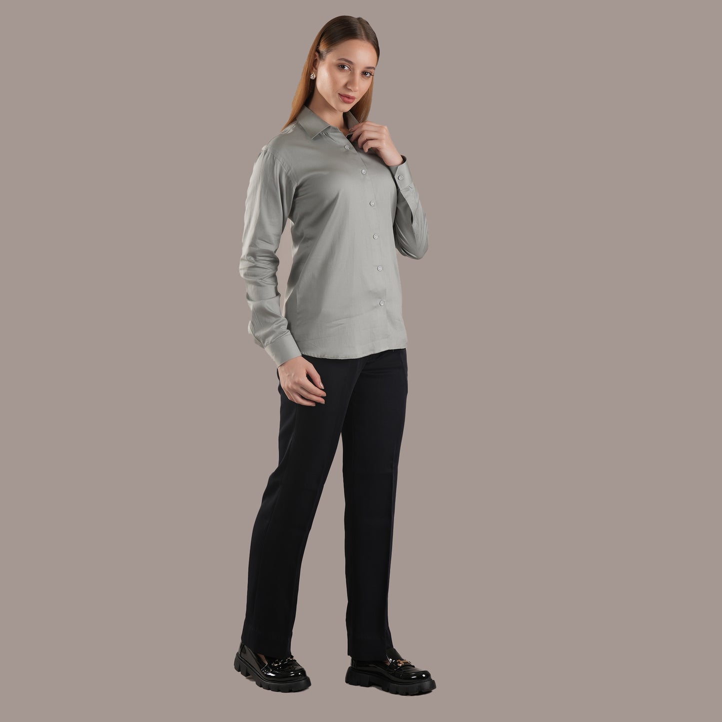 Cloud Sage – Women’s Tailored Shirt by Stylus Aeternum