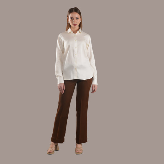 Porcelain Whisper – Women’s Tailored Shirt by Stylus Aeternum
