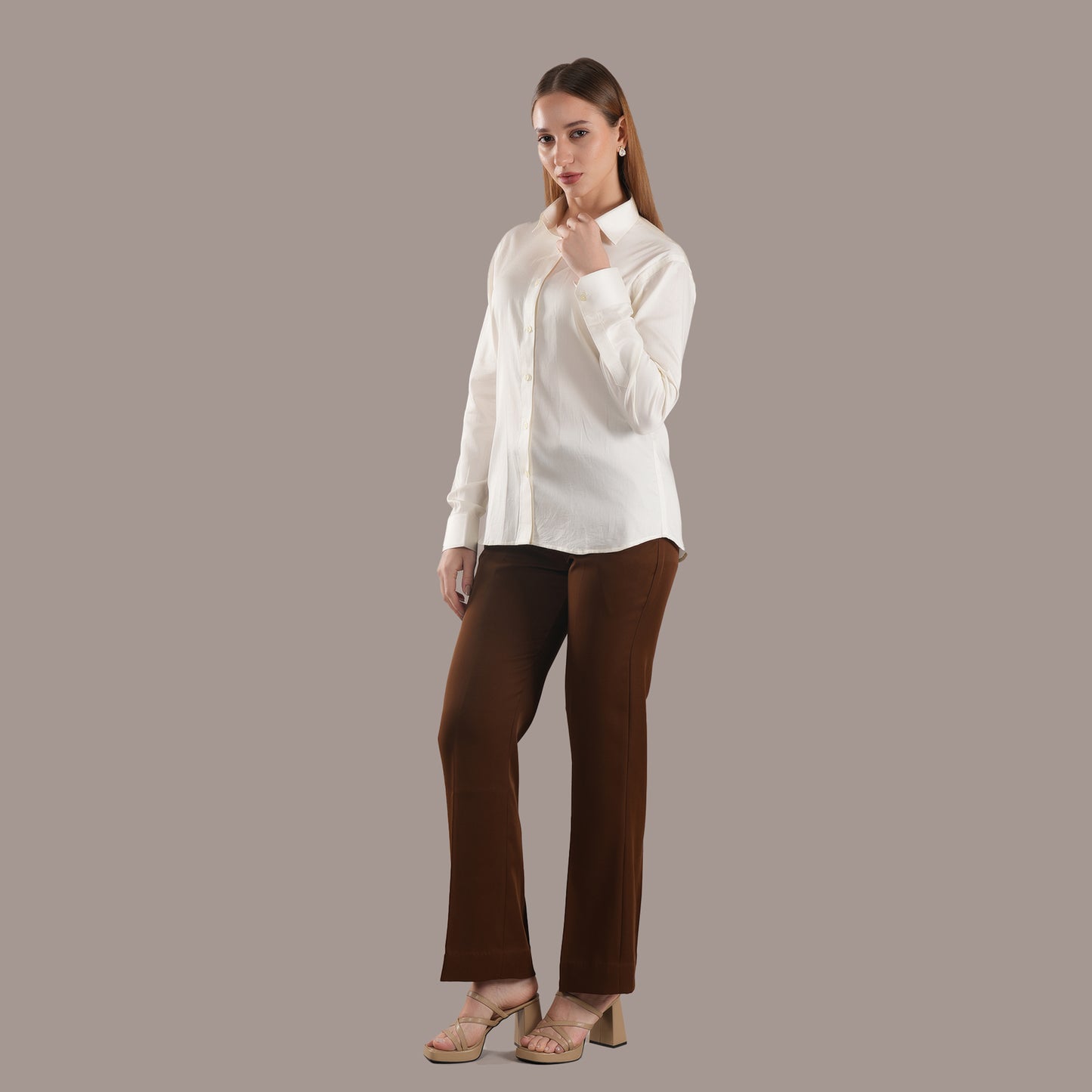 Porcelain Whisper – Women’s Tailored Shirt by Stylus Aeternum