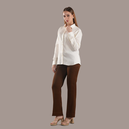 Porcelain Whisper – Women’s Tailored Shirt by Stylus Aeternum