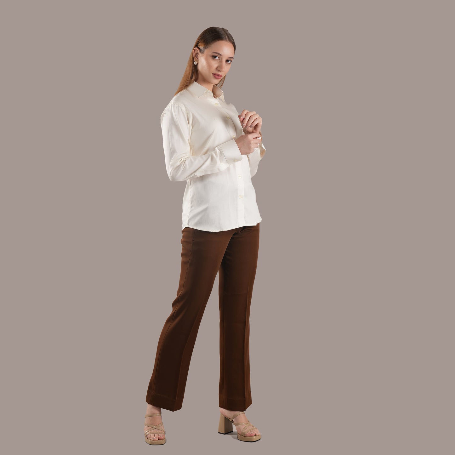 Porcelain Whisper – Women’s Tailored Shirt by Stylus Aeternum