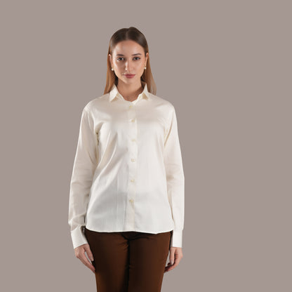 Porcelain Whisper – Women’s Tailored Shirt by Stylus Aeternum