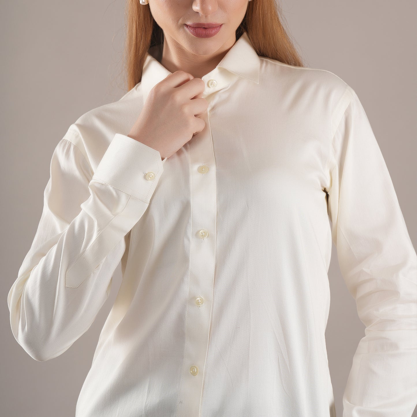 Porcelain Whisper – Women’s Tailored Shirt by Stylus Aeternum