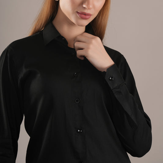 Noir Whisper – Women’s Tailored Shirt by Stylus Aeternum
