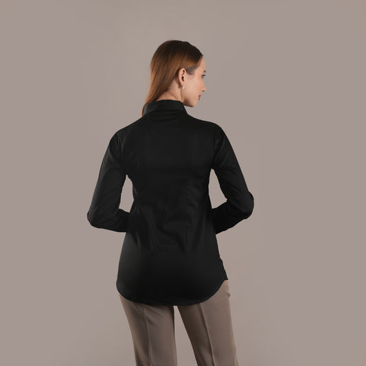 Noir Whisper – Women’s Tailored Shirt by Stylus Aeternum